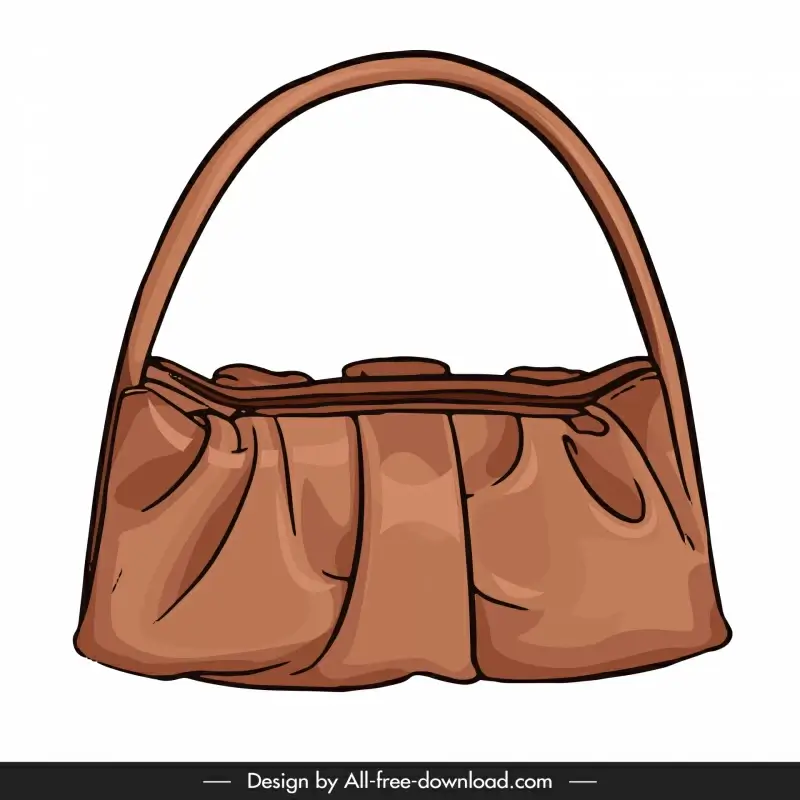female handbag template luxury handdrawn