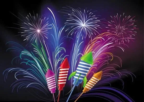 festive fireworks 03 vector