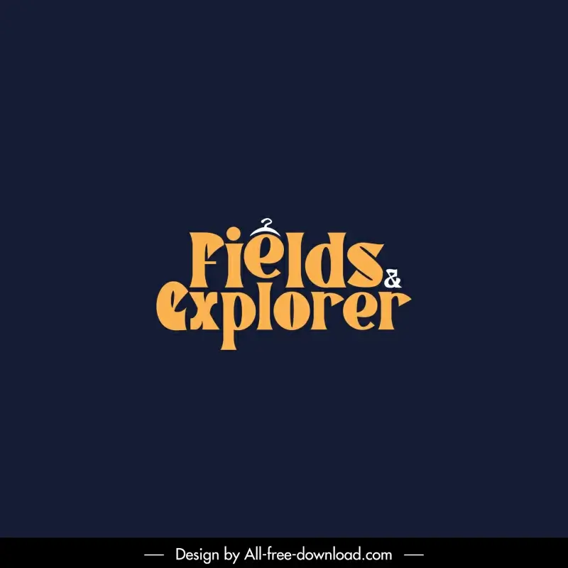 fields explorer logo template flat calligraphy texts hanger sketch