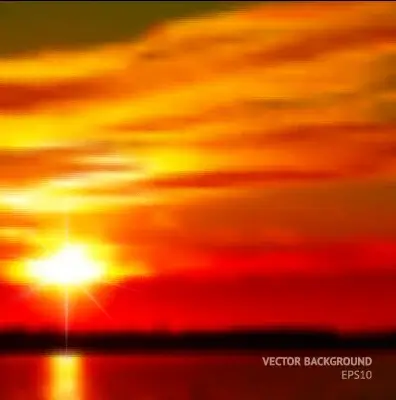 fiery red sunset background art