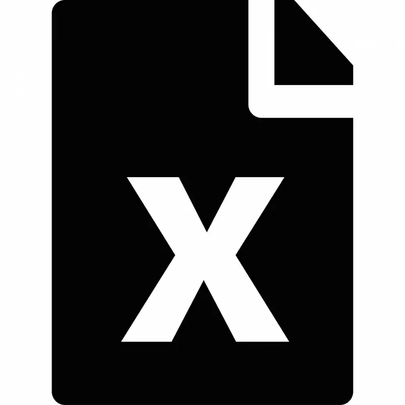 file excel button sign x letter black white contrast sketch
