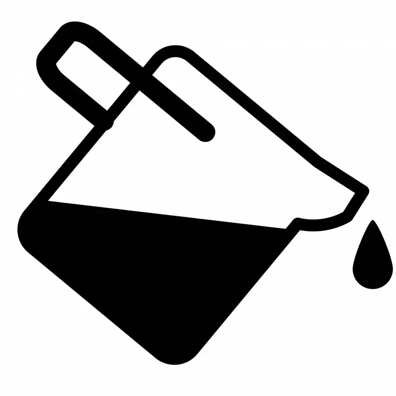 fill drop sign icon flat black white contrast sketch