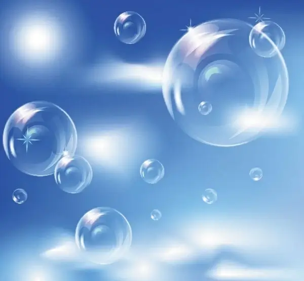 fine bubbles and the blue sky 01 vector