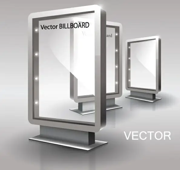 fine glass advertising boxes 02 vector