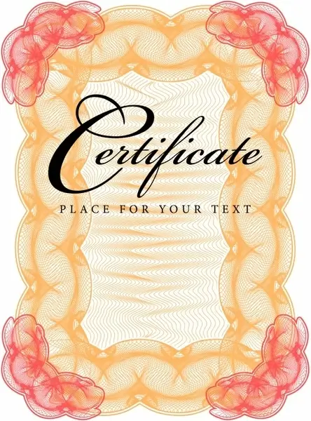 certificate frame template colored elegant symmetric seamless curves