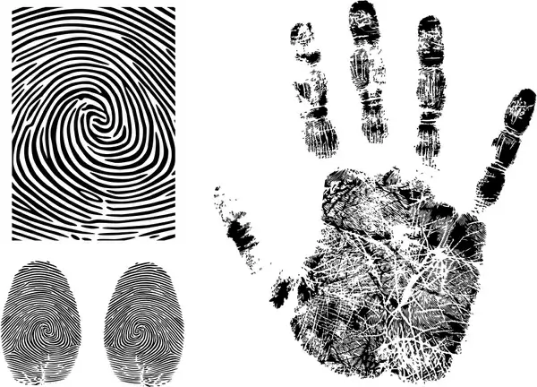 fingerprint templates black white flat sketch