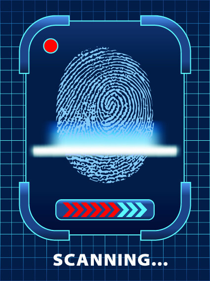 fingerprint scanning design vector