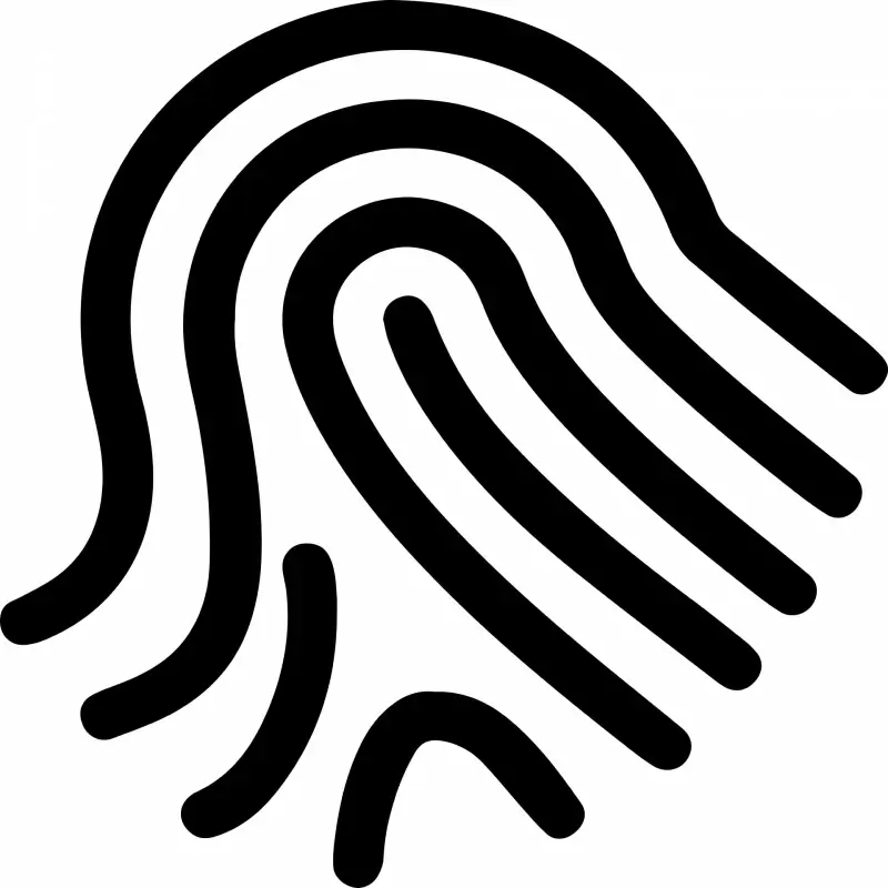 fingerprint sign template flat black white curves sketch