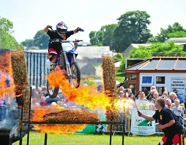 fire motorcycles jump