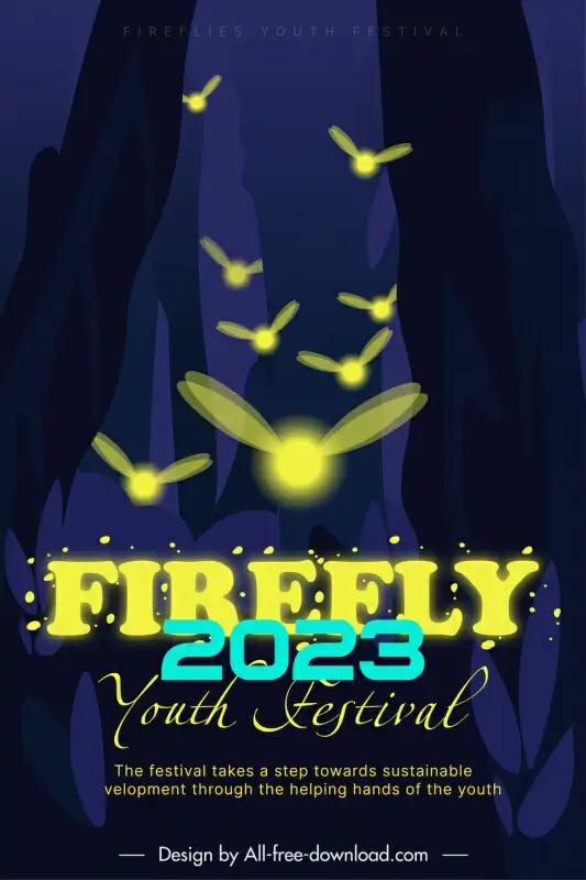 fireflies youth festival backdrop template sparkling dynamic contrast