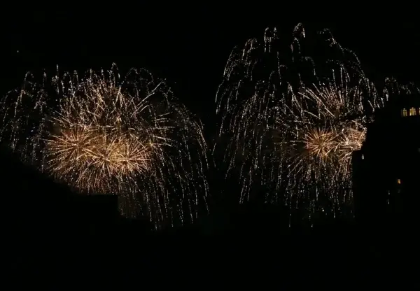 fireworks explode night