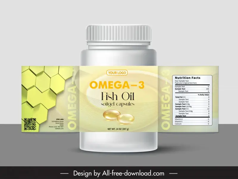 fish oil advertising template elegant realistic modern