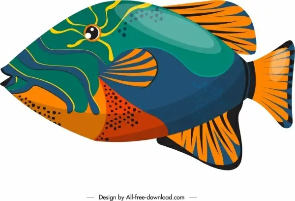 fish painting colorful closeup flat design