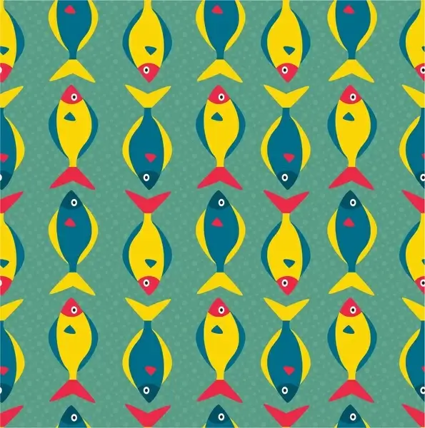 fishes pattern design with flat colored style