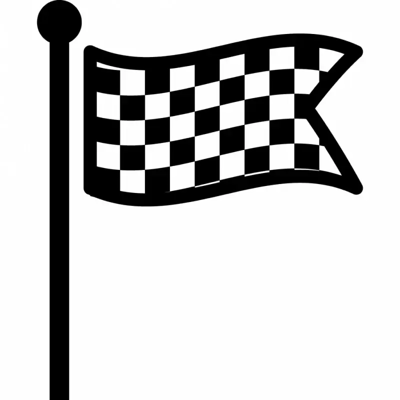 flag checkered sing icon dynamic contrast black white outline