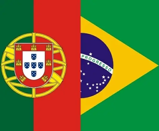 Flags Of Brazil And Portugal clip art