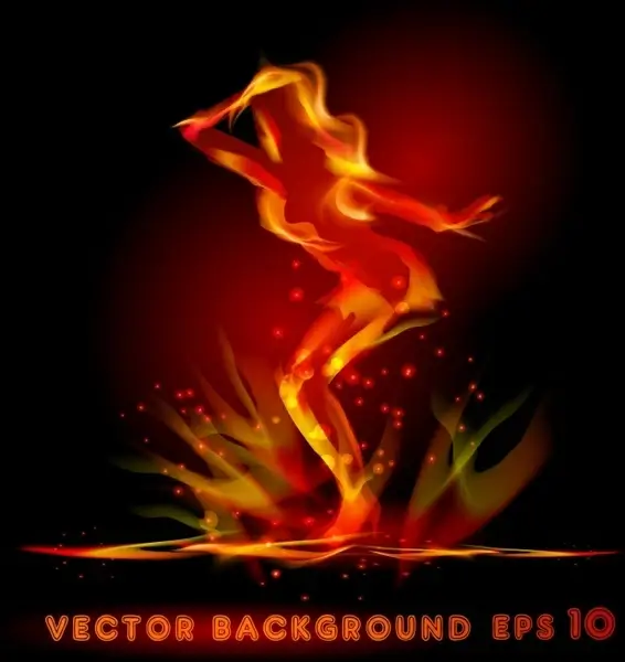 flame effects dancer pose vector