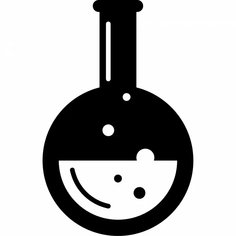 flask sign icon flat contrast black white sketch