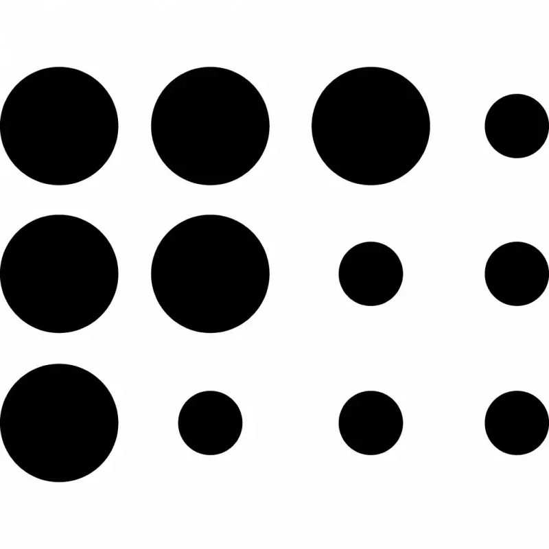 flat circles layout braille sign