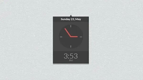 Flat Clock Widget Interface