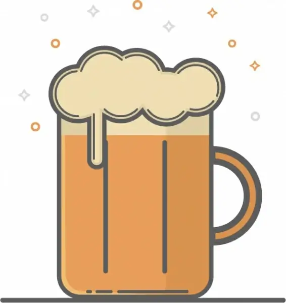 flat line beer mug icon