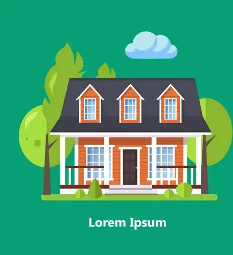 flat style houses creative template vector set