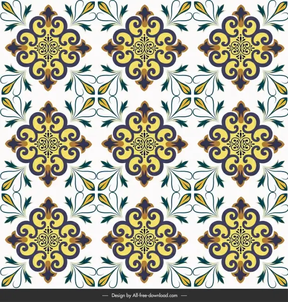 floor tile pattern template symmetric repeating shapes decor
