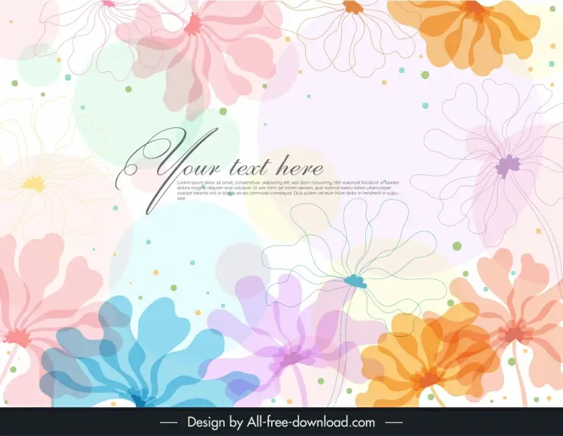 floral background template colorful classic design 