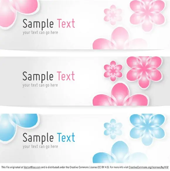 floral banners vector template