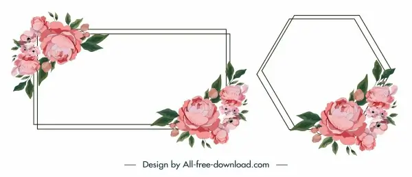 floral border templates elegant classic rectangular polygon sketch