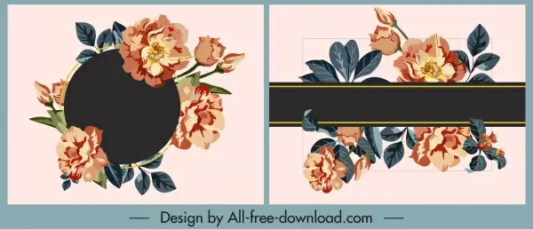 floral card templates elegant colorful decor