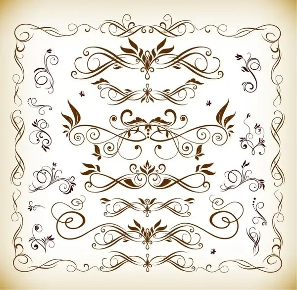 floral design elements vector illustration