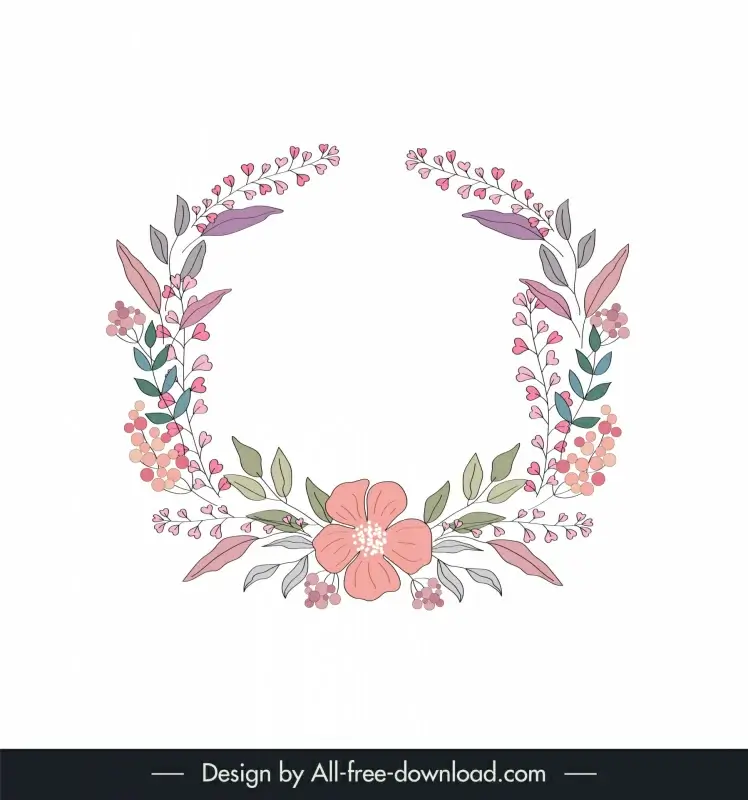 floral frames design elements elegant classic handdrawn symmetry