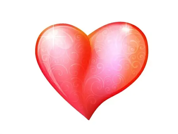 shiny red heart vector illustration on white background