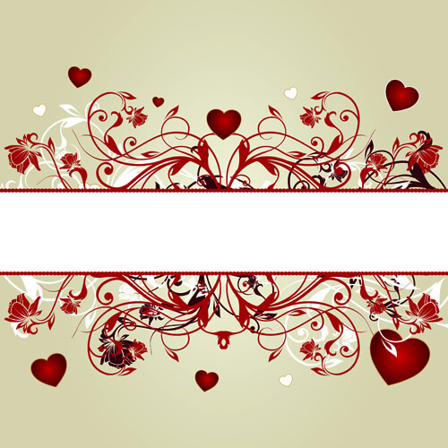 floral hearts valentine day vector backgrounds