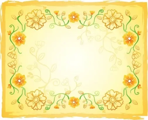 floral background flat classical yellow decor