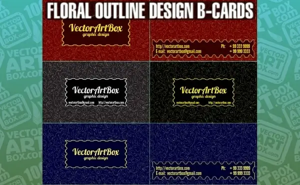Floral Outline B-cards