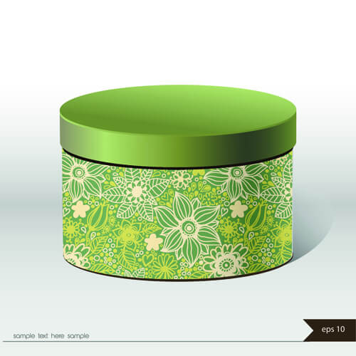 floral package box cover vector