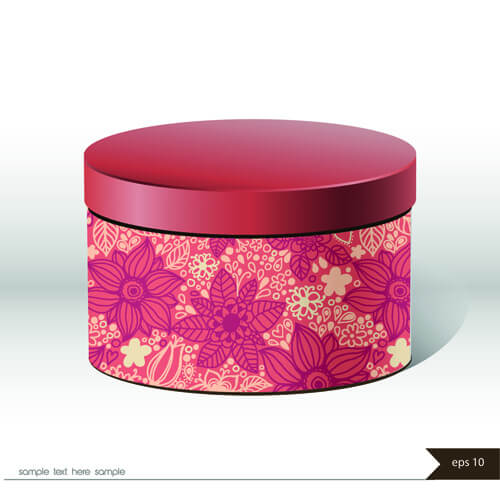 floral package box cover vector