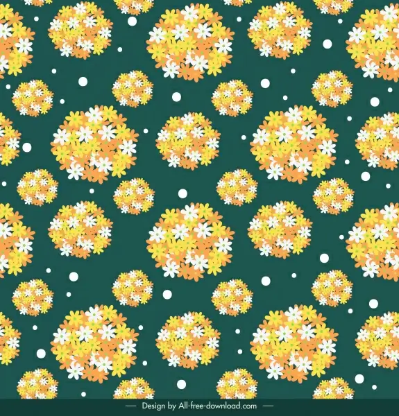 floral pattern template bright repeating petals modern flat
