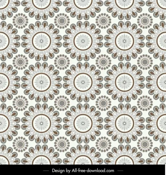 floral pattern template classical symmetrical repeating decor