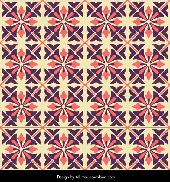 floral pattern template colored classical repeating flat sketch
