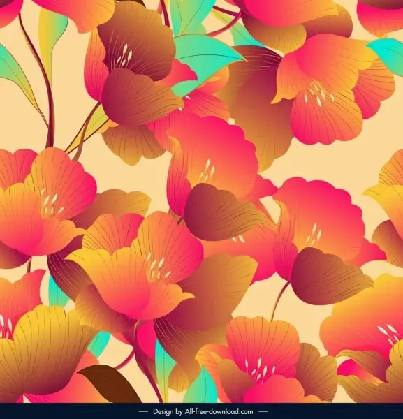 floral pattern template colorful classical decor