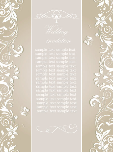 floral wedding invitation card elegant design