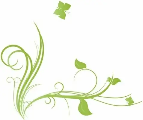Floral with Butterfly Element Design Vector Illustration