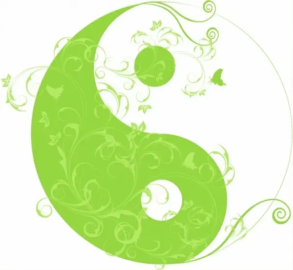 Floral yinyang symbol