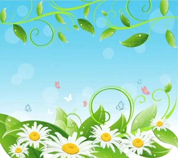 Flower and leaf background 