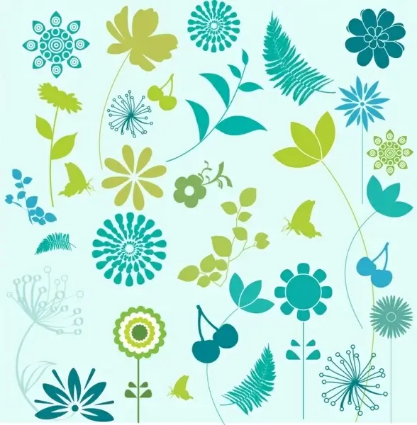 Flower and Leaf Design Elements