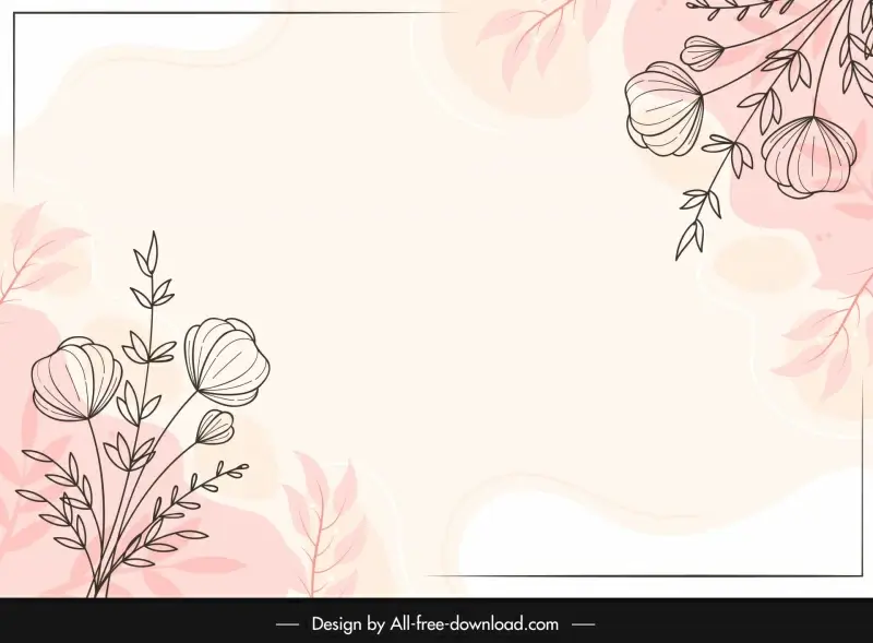 flower background template flat handdrawn 