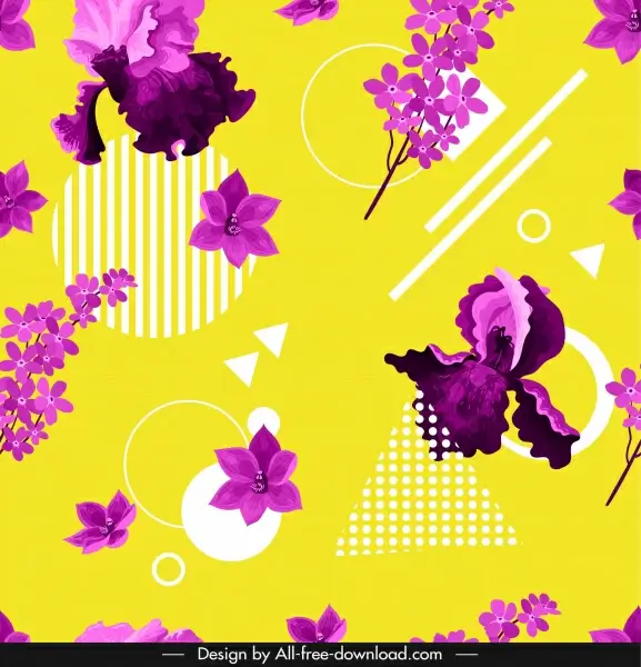 flower background violet design flat geometrical decor